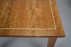 Figured Cherry Upholstered Dining Set 4 small