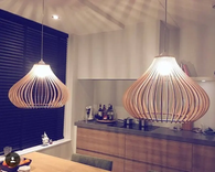 Wood Lamp  Wooden Lamp Shade  Hanging Lamp  Pendant Light 3 small