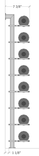 (Floor To Wall / Pillar Series) Single Bottle Label Facing Wine Display 3 small