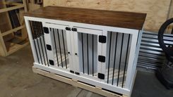 Custom Dog Crate Furniture  Double Large 2 small