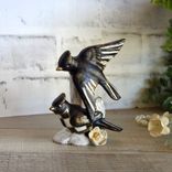 Courtly Songbirds Checked Figurine Black And White Stripes Decor 5 small