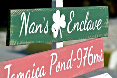 Destination Shamrock Sign. Directional Sign Post. Wedding Gift Idea. 3 small