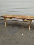 Live Edge Spalted Maple Desk With Wooden X Base And 2 Drawers 1 small