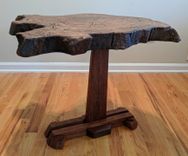 Rare Chestnut Root Burl And Sapele Custom Made Side Tables Modern Rustic Chic 3 small