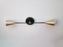 Modern Wall Sconce - Mid Century Wall Light - Gold And Matte Black Loft Sconce 5 small