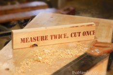 Measure Twice, Cut Once Funny Ironic 2x4 Sign For Man Cave, Gifts For Woodworkers 1 small