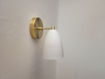 Straight Arm Wall Sconce - Matte White And Gold Sconce - Modern Lighting Ing 4 small