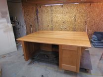 Solid Cherry Desk With Remote Controlled Monitor Lift 3 small