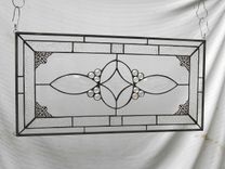 Stained Glass Transom Window, Glass Window Valance, Beveled Glass Panel 2 small