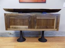 Modern Curly Walnut Cabinet And Live Edge Floating Top 1 small