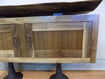 Modern Curly Walnut Cabinet And Live Edge Floating Top 2 small