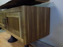 Modern Curly Walnut Cabinet And Live Edge Floating Top 4 small