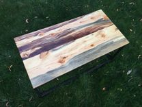 Beetle Kill (Bluestain) Pine Wood Coffee Table - Handmade In Denver 2 small