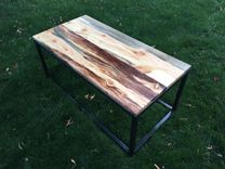 Beetle Kill (Bluestain) Pine Wood Coffee Table - Handmade In Denver 1 small