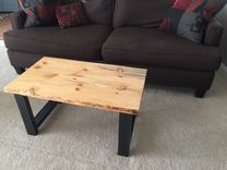 Live Edge Beetle Kill Pine Wood Top Coffee Table W/ Steel Frame - Handmade In Denver 1 small