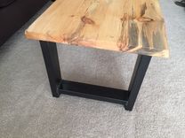 Live Edge Beetle Kill Pine Wood Top Coffee Table W/ Steel Frame - Handmade In Denver 6 small