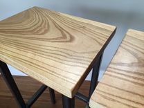 Black Ash Wood Bar Stools W/Steel Frame - Handmade In Denver 5 small
