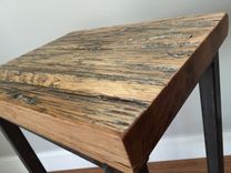 Reclaimed Oak Wood Bar Stools W/Steel Frames - Handmade In Denver 1 small