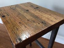 Reclaimed Oak Wood Bar Stools W/Steel Frames - Handmade In Denver 6 small