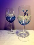 Custom Made Flower Design Wine Glasses 1 small