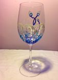 Custom Made Flower Design Wine Glasses 3 small