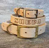 Handmade Solid Leather Dog Collar With Free Name 1 small