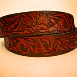 Hand Tooled Leather Belt 2 small