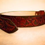 Hand Tooled Leather Belt 1 small