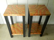 Pair Of Copper 'Drink' Tables (Or End Tables) 3 small