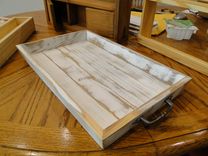 Distressed Serving Tray, Wooden With Splayed Sides 1 small