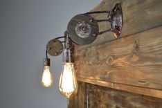 Custom Industrial Rustic Reclaimed Led Sconce Bed Headboard 2 small