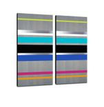 2-Panel Linear Dimension 48x48 - Wood Wall Art, Panel Art, Metal Wall Art, Modern Art, Wall Decor 2 small