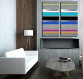 2-Panel Linear Dimension 48x48 - Wood Wall Art, Panel Art, Metal Wall Art, Modern Art, Wall Decor 3 small