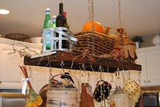 Rustic Ladder Pot Rack 2 small