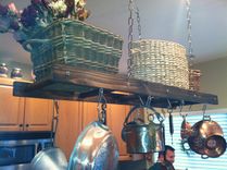 Rustic Ladder Pot Rack 1 small