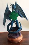 Fantasy Sculpted Figurines Dragon Holding A Four Clover Leaf 3 small