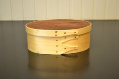 Pine And Walnut Shaker Style Oval Box 1 small