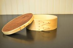 Pine And Walnut Shaker Style Oval Box 2 small