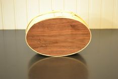 Pine And Walnut Shaker Style Oval Box 3 small