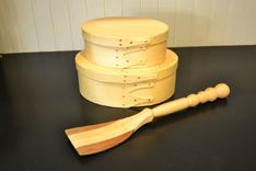 Set / Pair Of Nesting Shaker Style Oval Boxes Pine Sale 1 small