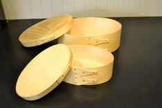 Set / Pair Of Nesting Shaker Style Oval Boxes Pine Sale 2 small