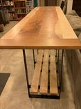 Cherry And Maple Sofa Table With Industrial Steel Legs And Maple Shelving 2 small