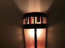 Copper,Mica And Stained Glass Sconces 2 small
