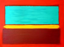 Acrylic Abstract Painting Original Art Teal Purple Red Rothko On Canvas Titled: The Divide 2 small
