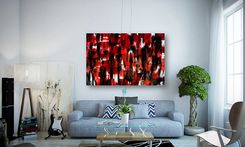 Modern Abstract Painting Original On Canvas Titled: Faceless Neighbors 1 small
