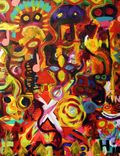 Original Modern Abstract Art Painting On Canvas Titled: Get Funky 2 small