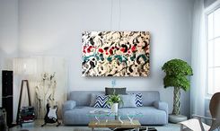 Barefoot Original Modern Abstract Painting Titled: The Road Not Taken 2 small