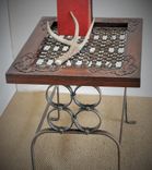 Antique Wrought Iron, Wood And Iron End Table 6 small