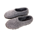 Men's Eco-Friendly Wool Moccasin Slippers Gray 5 small