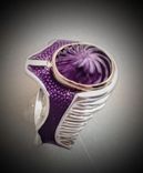 Sterling Silver Enameled Amethyst ring 1 small